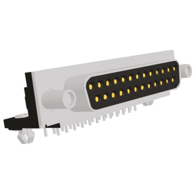 TE Connectivity Amplimite HD-20 25 Way Right Angle Through Hole D-sub Connector Socket, 2.761mm Pitch, with 4-40 UNC