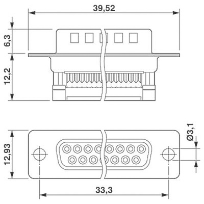 Phoenix Contact VS-15-BU-DSUB-FK Panel Mount D-sub Connector