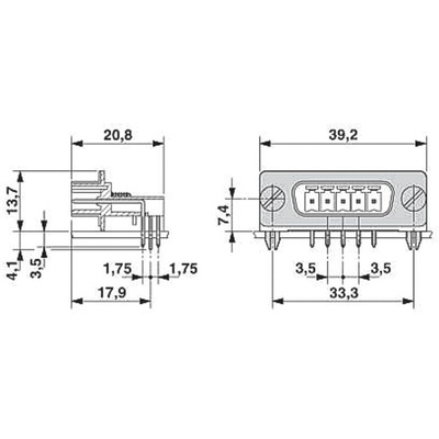 Phoenix Contact VS-PSC 1.5/5-M PE D-sub Connector