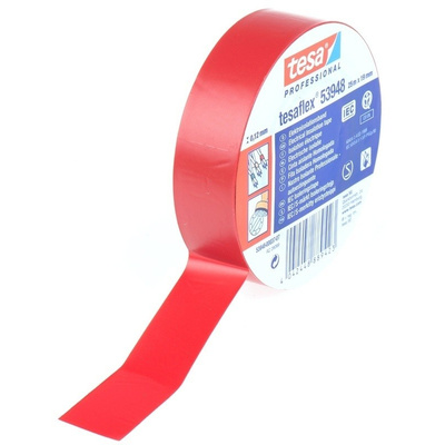 Tesa Tesaflex 53948 Red PVC Electrical Tape, 19mm x 25m