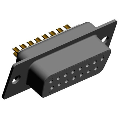 Norcomp 772, SEAL-D 15 Way Cable Mount D-sub Connector Socket, 2.769mm Pitch