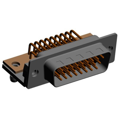 Norcomp SEAL-D 26 Way Right Angle Plug-In Mount D-sub Connector Plug, 2.286mm Pitch, with 4-40 Insert Boardlock &