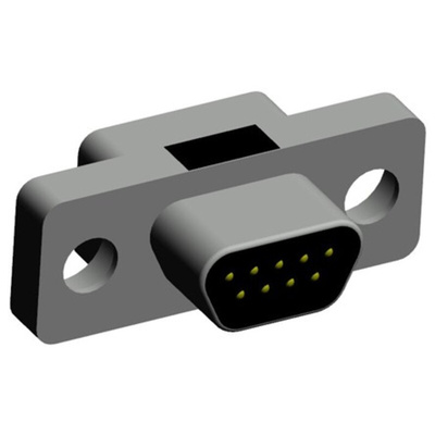 Norcomp MICRO-D 9 Way Through Hole D-sub Connector Plug, 1.27mm Pitch