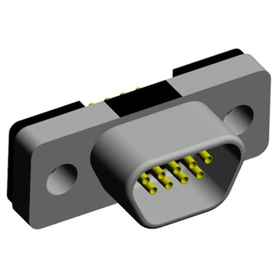 Norcomp MICRO-D 9 Way Through Hole D-sub Connector Socket, 1.27mm Pitch