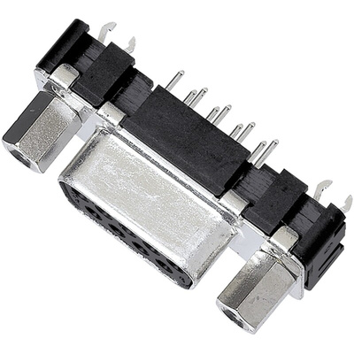 Harting D-Sub 9 Way Through Hole D-sub Connector Socket, 2.74mm Pitch, with 4-40 UNC Screwlocks