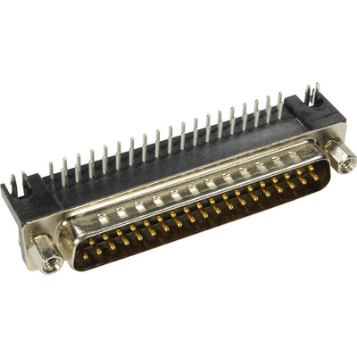 Harting D-Sub 25 Way Right Angle Through Hole D-sub Connector Plug, 2.77mm Pitch, with 4-40 UNC Screwlocks