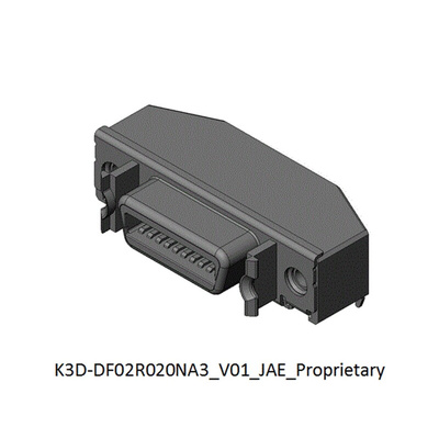 JAE DF02 20 Way Right Angle Through Hole D-sub Connector Socket, 1.27mm Pitch