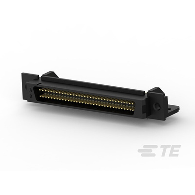 TE Connectivity 68 Way Right Angle Through Hole D-sub Connector Plug