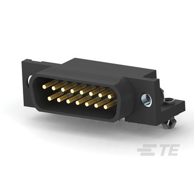 TE Connectivity 15 Way Right Angle Through Hole D-sub Connector Plug, 2.74mm Pitch