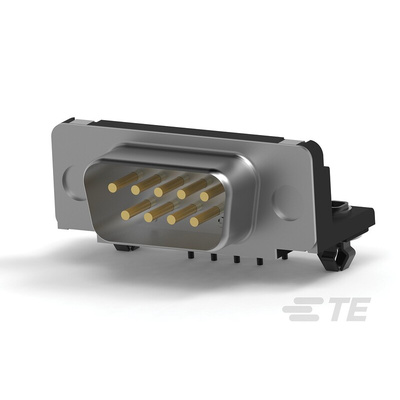 TE Connectivity 9 Way Right Angle Through Hole D-sub Connector Plug, 2.74mm Pitch