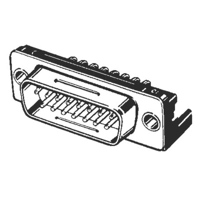 Omron XM3C 9 Way Right Angle Through Hole D-sub Connector Plug