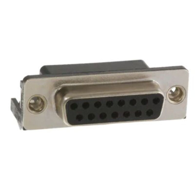 Norcomp 182 15 Way Right Angle Panel Mount D-sub Connector Socket, 2.75mm Pitch, with Boardlocks
