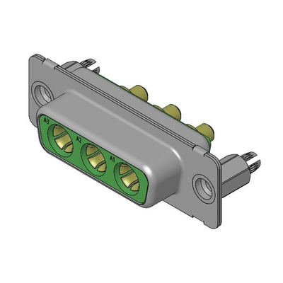 FCT from Molex 173107 3 Way D-sub Connector Socket, 6.86mm Pitch, with 4-40 Screw Locks