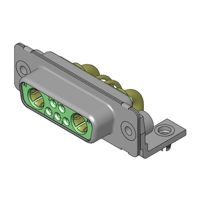 FCT from Molex 173107 7 Way Right Angle D-sub Connector Socket, 2.54mm Pitch, with 4-40 Screw Locks