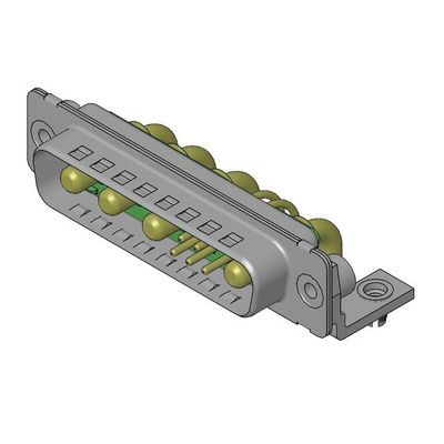 FCT from Molex 173107 9 Way Right Angle D-sub Connector Socket, 2.54mm Pitch, with 4-40 Screw Locks