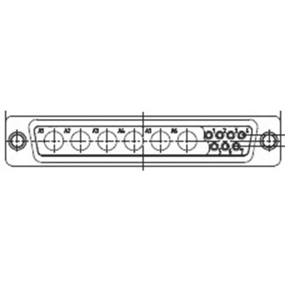 FCT from Molex 172704 7 Way Panel Mount D-sub Connector Socket, 2.84mm Pitch
