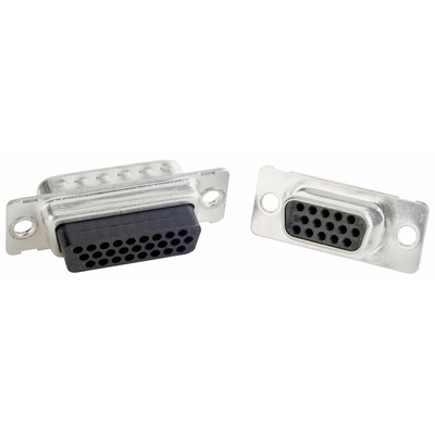 CONEC 62 Way Through Hole D-sub Connector Plug, with Mounting Hole