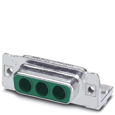 Phoenix Contact 3 Way Angled Panel Mount D-sub Connector Socket, 6.86mm Pitch