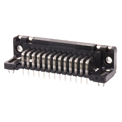 Harting 25 Way Right Angle Through Hole D-sub Connector Plug, 2.76mm Pitch, with Boardlocks, M3 Threaded Inserts