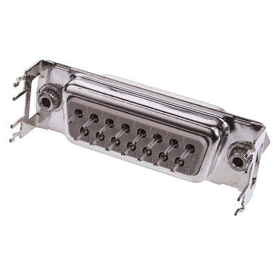TE Connectivity Amplimite HD-20 15 Way Through Hole D-sub Connector Socket, 2.74mm Pitch