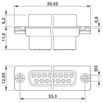 Phoenix Contact VS-15-BU-DSUB-CD-MG Panel Mount D-sub Connector