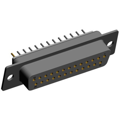 Norcomp SEAL-D 25 Way Through Hole D-sub Connector Socket, 2.769mm Pitch