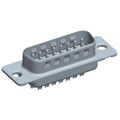 Amphenol ICC DP 15 Way Cable Mount D-sub Connector Plug, 2.74mm Pitch