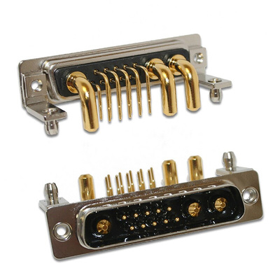 Norcomp 3 Way Right Angle Through Hole D-sub Connector Plug, 6.85mm Pitch, with 4-40 Inserts/Board Lock