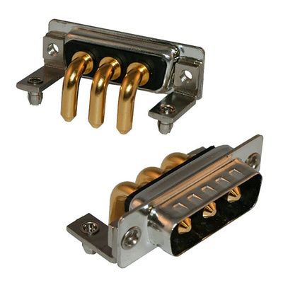 Norcomp 7 Way Right Angle Through Hole D-sub Connector Plug, with 4-40 Inserts/Board Lock