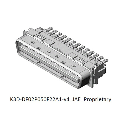 JAE DF02 50 Way Cable Mount D-sub Connector Plug, 1.27mm Pitch