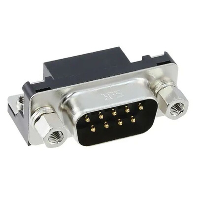 Hirose RD*D 9 Way Right Angle Through Hole D-sub Connector Plug, 2.74mm Pitch