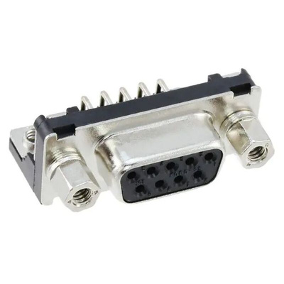 Hirose RD*D 9 Way Right Angle Through Hole D-sub Connector Socket, 2.74mm Pitch