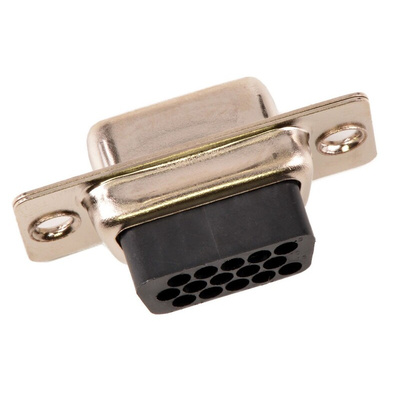 FCT from Molex 173113 15 Way Panel Mount D-sub Connector Socket, 1.98mm Pitch, with 4-40 Screw Locks