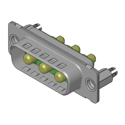 FCT from Molex 173107 3 Way D-sub Connector Socket, 6.86mm Pitch, with 4-40 Screw Locks