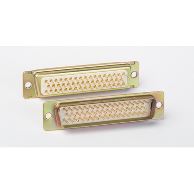 Amphenol India M24308 78 Way Panel Mount D-sub Connector Plug, 2.29mm Pitch, with 4-40 Screw Locks