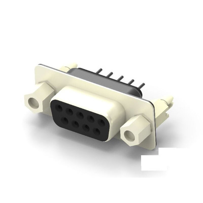 TE Connectivity 9 Way Vertical Board Mount PCB D-sub Connector Socket, 2.77mm Pitch