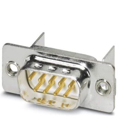 Phoenix Contact 9 Way Angled Panel Mount D-sub Connector Plug, 2.74mm Pitch
