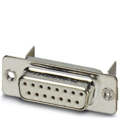 Phoenix Contact 15 Way Angled Panel Mount D-sub Connector Plug, 2.74mm Pitch