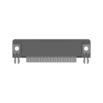 44 Way Right Angle PCB D-sub Connector Receptacle, 2.29mm Pitch, with Boardlock