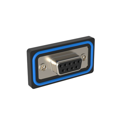 Amphenol Communications Solutions ED 9 Way Right Angle PCB Mount, Through Hole D-sub Connector Socket, 2.74mm Pitch