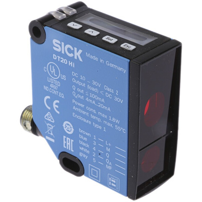 Sick Background Suppression Distance Sensor, Block Sensor, 100 mm → 600 mm Detection Range