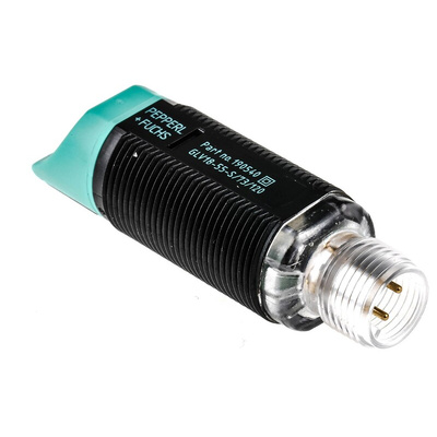 Pepperl + Fuchs Retroreflective Photoelectric Sensor, Barrel Sensor, 3.5 m Detection Range
