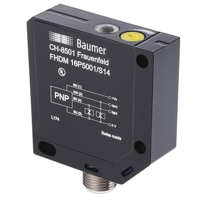 Baumer Diffuse Photoelectric Sensor, Block Sensor, 20 mm → 450 mm Detection Range