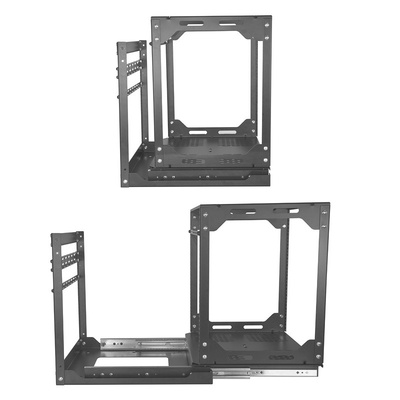 12U Server Rack With Steel 4-Post Frame in Black