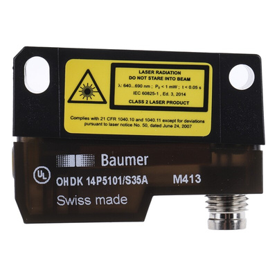 Baumer Diffuse Photoelectric Sensor, Block Sensor, 20 mm → 350 mm Detection Range