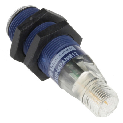 Telemecanique Sensors Diffuse Photoelectric Sensor, Barrel Sensor, 100 mm Detection Range