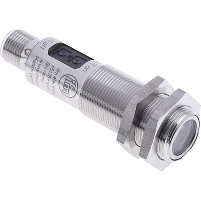 ifm electronic Through Beam Photoelectric Sensor, Barrel Sensor, 25 m Detection Range