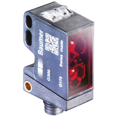 Baumer Diffuse Photoelectric Sensor, Block Sensor, 30 mm → 300 mm Detection Range