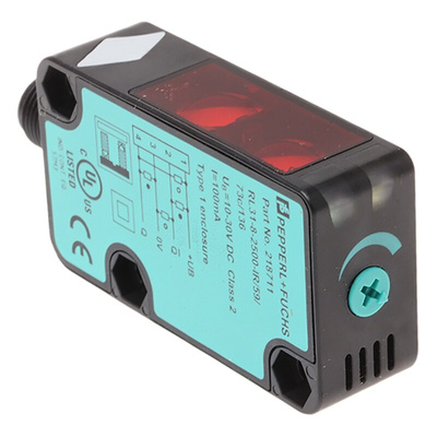 Pepperl + Fuchs Diffuse Photoelectric Sensor, Block Sensor, 2.5 m Detection Range