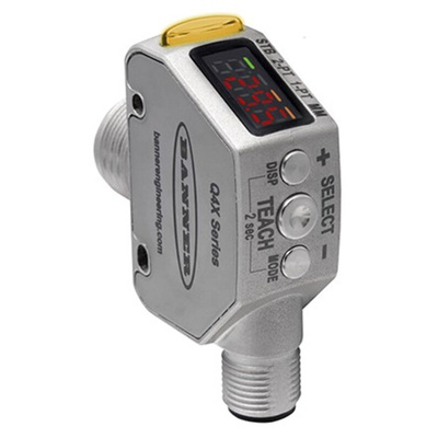 Banner Diffuse Distance Sensor, Barrel Sensor, 25 mm → 300 mm Detection Range